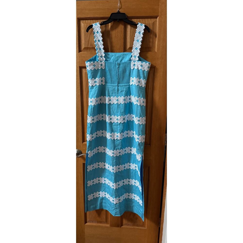 Lilly Pulitzer Davis Linen Maxi Dress - Capri Blue Size 14 (New) - Picture 5 of 6